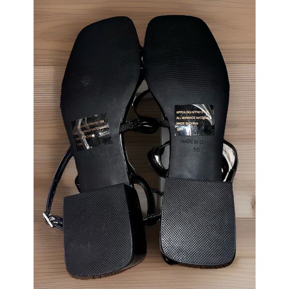 Steve Madden Nordstrom Appealing Black Strappy Sandals Block Low Heal Size 10 - Picture 5 of 5